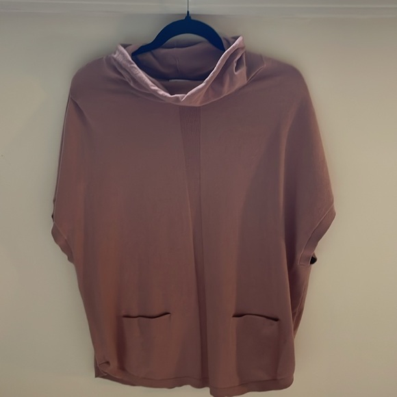 Cowl neck poncho shirt with pockets size M light pink - Picture 4 of 6